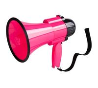 MyMealivos 30W Megaphone with Siren & 240s Record-Adjustable Vol Control Cover Up to 300 Feets Range Fit for Sport Games Cheerleading Coaches Event Organizers-Rose