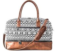 MyMealivos Canvas Weekender Bag, Overnight Travel Carry On Duffel with Shoe Pouch…, Black, OneSize