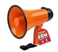 MyMealivos Portable Megaphone Bullhorn 20 Watt Power Megaphone Speaker Voice and Siren/Alarm Modes with Volume Control and Strap (Orange)