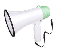 MyMealivos Portable Megaphone Bullhorn 20 Watt Power Megaphone Speaker Voice and Siren/Alarm Modes with Volume Control and Strap (White&Green)