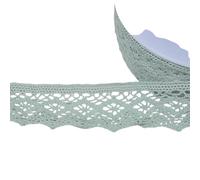 MYMERCERIE 20 m Spool of Diamond Cotton Lace 42 mm Almond Green