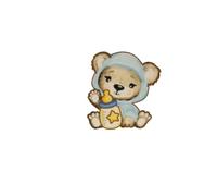 MYMERCERIE Iron-On Cute Bear Patch 6.3 cm x 6.5 cm Blue