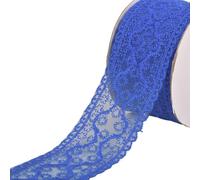 MYMERCERIE Lace Between Two Small Flowers 55 mm Navy Blue - per metre