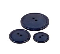 MYMERCERIE Pack of 6 Round Buttons 2 Holes Classic Navy Blue - Size 20 mm