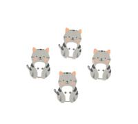 MYMERCERIE Set of 6 Wooden 2 Holes Cat Buttons 27 mm Grey Tabby