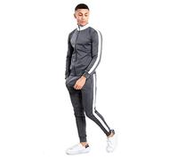 mymixtrendz Fashions Mens Scuba Panel Polyester Tracksuit Set New Slim Fit Cord Hoodie Top Bottoms Jogging Zip Joggers Gym Sport Sweat Suit Pants S-XL