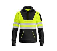 mymixtrendz Hi Vis Mens Pullover Hoodie Reflective Tape Safety Work Multi Zipped Pockets Drawstring High Viz High Visibility Hoodie Sweatshirt
