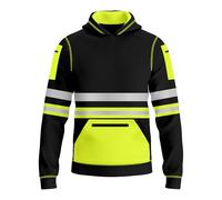 mymixtrendz Kids Boys Girls Hi Vis Pullover Hoodie Safety Work Reflective Tape Drawstring Multi Zipped Pockets High Visibility Hoodie Sweatshirt Top