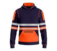 mymixtrendz Kids Boys Girls Hi Vis Pullover Hoodie Safety Work Reflective Tape Drawstring Multi Zipped Pockets High Visibility Hoodie Sweatshirt Top