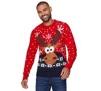 mymixtrendz Men Christmas Premium Beer Novelty Knitted Pullover Reindeer Santa Ho-Ho Chunky Knit Jumper Xmas Sweater Top S-2XL