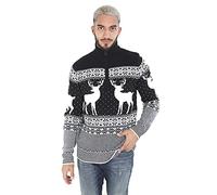 mymixtrendz Men Christmas Premium Beer Novelty Knitted Pullover Reindeer Santa Ho-Ho Chunky Knit Jumper Xmas Sweater Top S-2XL