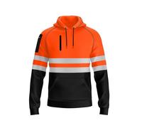 mymixtrendz Mens Pullover Fleece Hoodie Hi Viz Visibility 3 Zips Pullover Patched Fleece Sweatshirt Work Hoodie Jacket
