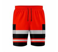 mymixtrendz Mens Reflective High Visibility Hi Viz Safety Work Wear Shorts Cargo Shorts Multi Pockets Adjustable Elasticated Waist S/2XL Orange Black