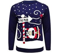 mymixtrendz Mens Xmas Novelty Knitted Christmas Reindeer, to The Pub Jumper Size S-2XL