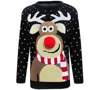 mymixtrendz Mens Xmas Novelty Knitted Christmas Reindeer, to The Pub Jumper Size S-2XL Black
