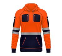 mymixtrendz New Mens Hi Vis Pullover Hoodie Sweatshirt Safety Work Reflective Tape High Viz Hoodie High Visibility Sweatshirt Multi Zipped Pockets