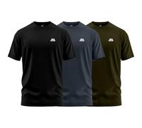mymixtrendz Pack of 3 Mens Active Short Sleeves T Shirt Olympic Casual Uniform Work Wear Regular Fit Round Neck Multi-Colours Gift T Shirt Top