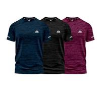 mymixtrendz Pack of 3 Mens Short Sleeve T-Shirts Athletic Workout Fit Wicking Moisture Quick Drying Sports Gym T-Shirts Top