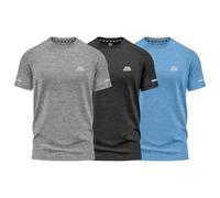 mymixtrendz Pack of 3 Mens Short Sleeve T-Shirts Athletic Workout Fit Wicking Moisture Quick Drying Sports Gym T-Shirts Top