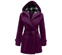 mymixtrendz Womens Warm Fleece Hooded Jacket with Belt Coat Top Plus Sizes 8-20