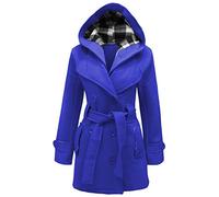 mymixtrendz- Womens Warm Fleece Hooded Jacket with Belt Coat Top Plus Sizes 8-20 (XL (UK 14 EU 42 US 10), Royal Blue)