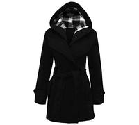 mymixtrendz Womens Warm Fleece Hooded Jacket with Belt Coat Top Plus Sizes 8-20 (XXXL (UK 18 EU 46 US 14), Black)