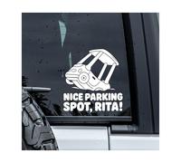 MYMKO Nice Parking Spot, Rita! Decal, Funny Car Window Decals, 6 Inches UV DTF Tranfer Car Stickers, Adult Humor Weatherproof Car Truck Window Bumper Sticker, Car Decals for Women Men