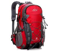 MYMM 40L Outdoor Sports Backpack, Multifunction Lightweight High Capacity Ergonomics Backpack Rucksack Luggage Bag for Climbing, Hiking, Camping, Travel, Men & Women (Red)