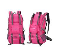 MYMM 50L Waterproof Hiking Backpack, Mountaineering Camping Backpack, Lightweight Outdoor Sports Backpack for Backpacking, Camping, Cycling and Traveling (pink)