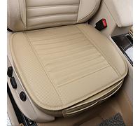 Comfortable and Breathable Four Seasons General Pu Leather Bamboo Charcoal Breathable Car Interior Seat Cushion Cover Pad Mat for Office Chair Auto Car Supplies. (Cream)