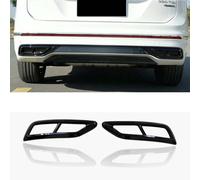 MYMOMS 2pcs ABS Gloss Black Exhaust Rear Bumper Exhaust Trim Accessory for VW Tiguan MK2 RLine 2021 2022 2023 2024
