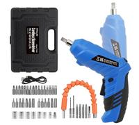 MYMULIKE Cordless Screwdriver, 49 Piece Rechargeable Electric Screwdriver with LED Light, 3.6V Rechargeable Screw Gun, 3 N.m Drill Drivers Ideal for Furniture Assembly, Home DIY Projects (Blue)