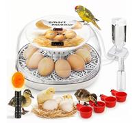 MYMULIKE Egg Incubator with Egg Candle, 12 Eggs Chicken Incubator for Hatching Eggs, Self-Watering & Automatic Turner, Hatcher Machine with Temperature Control Display