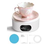 MYMULIKE Motorized Rotating Display Stand, Electric Rotating Turntable with PVC Backdrop, 4.72inch/12cm 360° rotation, Noiseless Automatic USB Revolving Platform to Display Jewelry, Watch