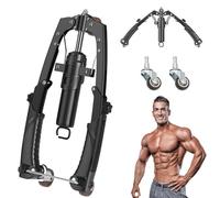 Mymus Coreflex Twister Pro, 3 in 1 Hydraulic Power Chest Workout Equipment with AB Roller Wheels, Adjustable Hydraulic Arm Exerciser Twister Bar for Upper Body & Abs Fitness