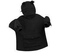 Mymyguoe Frog Hoodie Women's Kawaii Plain Hoodie Cute Pullover Autumn Winter Style Outwear Hood with Zip Oversized Top Hoodie Plain Winter Jumper, black, L