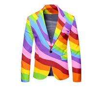 Mymyguoe Graffiti Jacket Men's Blazer Long Sleeve Colourful Suit Jacket Funky Suit Neon Coloured Suit Jacket Lgbt Pride Month Jacket Prom Carnival Costume Men's Suit, A04 multi-coloured, L