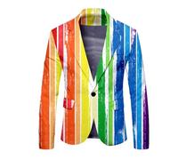 Mymyguoe Graffiti Jacket Men's Blazer Long Sleeve Colourful Suit Jacket Funky Suit Neon Coloured Suit Jacket Lgbt Pride Month Jacket Prom Carnival Costume Men's Suit, A01 multicoloured, XL