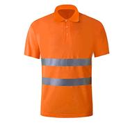 Mymyguoe High-Visibility T-Shirt Men's Reflective Polo Shirts Visibility Hi-Vis Shirt Professional Work Shirt Work T-Shirt Short Sleeve Work Wear Warning Shirt Breathable Work Shirt