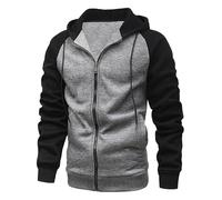 Mymyguoe Hooded Sweatshirt for Men Two-Tone Hooded Jacket Cardigan Hoodie Men's Sweat Jacket Male Jacket Fitness with Zip Classic Pullover with Hood Jogging Jacket Thin Hoodie Jacket, BK3, 3XL