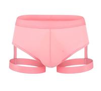 Mymyguoe Ice Silk Jockstrap Men's Underwear Ice Silk Jock Straps Breathable Elephant Underwear Strings Thong G-String Athletic Supporter Briefs Hot Sport Stretchy Underpants, lightpink, XXL