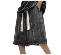 Mymyguoe Jorts Men's Baggy Jeans Shorts Stretch Short Jeans Jeans Shorts Y2K Shorts Wide Short Jeans Streetwear Denim Shorts Hip Hip Lightweight Summer Jeans Shorts Baggy Jeans Men's Shorts, 01 black,