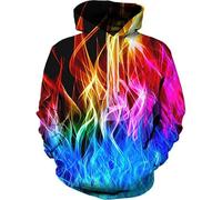 Mymyguoe Men's 3D Print Hoodie, Thin Colourful Graffiti Hooded Sweatshirt, Batik Clothes, Funny Hoodie, Lightweight Pullover with Hood, Hooded Shirt with Pockets, Sports Hooded Jacket, Sweatshirt