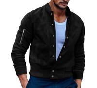 Mymyguoe Men's Bomber Jacket Lightweight College Jacket Vintage Stand-Up Collar Lightweight Thin Army Aviator Jacket Blouson Casual Jackets Autumn Jacket College Jacket Outerwear Men's Transition