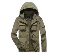 Mymyguoe Men's Rain Jacket Waterproof Breathable Sports Jackets Bicycle Rain Jacket Wind Jacket Rain Wind Jacket Functional Jacket Plain Sweat Jacket Classic Outdoor Jacket Raincoat Windbreaker, khaki