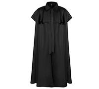 Mymyguoe Men's Robe Costume Monk Priest Robe Cape with Hood Halloween Costume Renaissance Carnival Steampunk Pope Robe Tunic Winter Jacket Trench Coat Monk's Cowl Costume