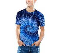 Mymyguoe Men's Tie Dye Hippie T-Shirt Colourful Psychedelic Spiral Carnival Costume Colourful Shirts Hippie Clothing Batik T Shirts Short Sleeve Shirt Carnival Batik Shirt Fancy Dress Costumes, l, M