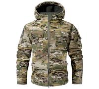 Mymyguoe Military Jacket Men's Camo Push Hunt Army Parker Camouflage Softshell Jacket Waterproof Outdoor Press Hunting Jacket Multicam Fishing Jacket Outdoor Field Jacket Tactical Hunting Jacket