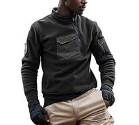 Mymyguoe Tactical Pullover Men's Fleece Jacket Combat Army Sweatshirts Long Sleeve Shirts For Men Military Athletic Sport Top Windproof Outdoor Blouse Soft Warm Polar Fleece Jackets Zip Jackets, gray,