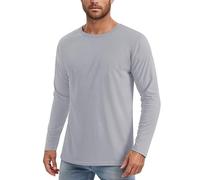 Mymyguoe Uv Shirt Men's Long Sleeve Sports Shirt Breathable Rash Guard Swimming Shirts Water Surf Swimming Shirts Ice Silk Functional Shirt UPF 50+ UV Protection Quick Drying Plain Training Shirt, Gy1